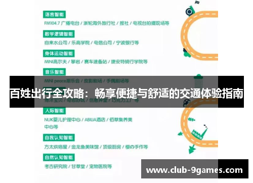 百姓出行全攻略：畅享便捷与舒适的交通体验指南