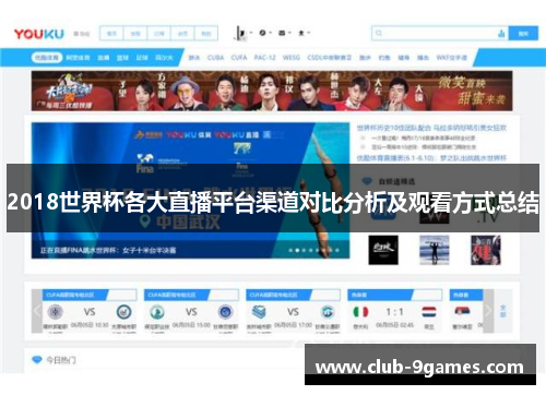 2018世界杯各大直播平台渠道对比分析及观看方式总结